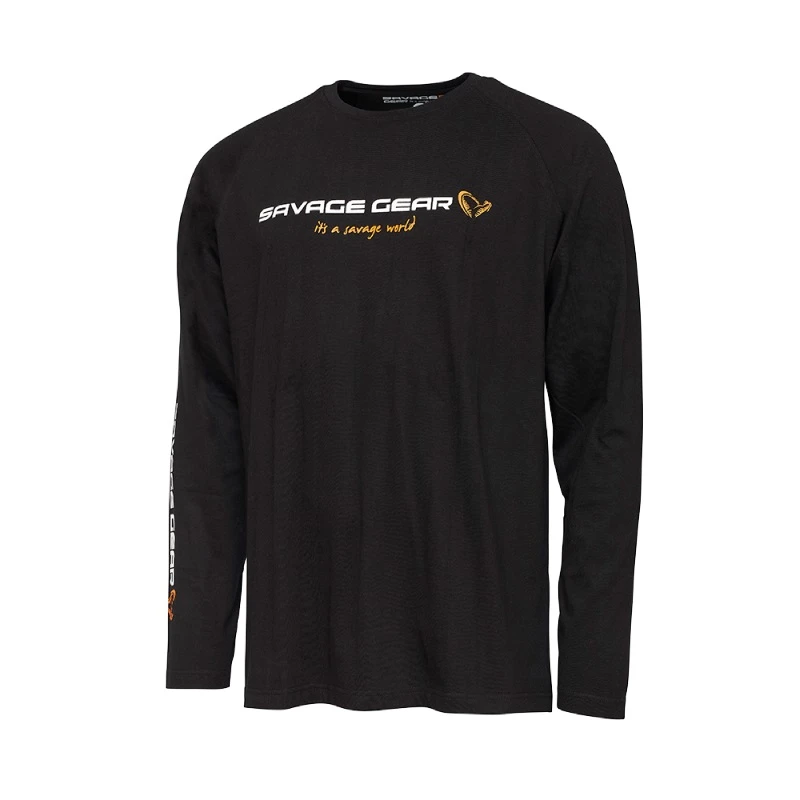 Savage Gear Signature Logo Long Sleeve T-Shirt Black Caviar 1 Savage Gear Signature Logo Long Sleeve T-Shirt Black Caviar