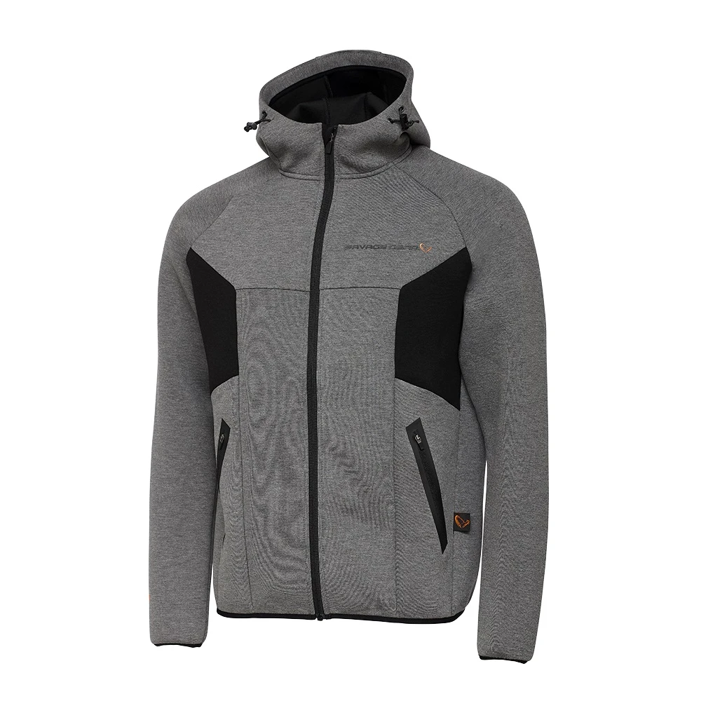 Savage Gear Tec-Foam Zip Hoodie Dark Grey Melange 1 Savage Gear Tec-Foam Zip Hoodie Dark Grey Melange